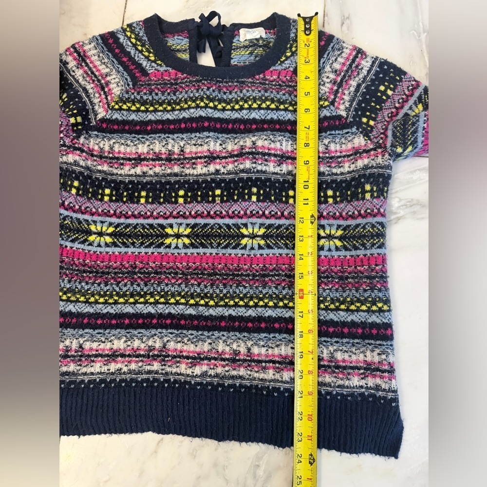 Caslon Anthropologie Women’s Small Navy Blue Multicolored Fair Isle Sweater - Picture 6 of 8